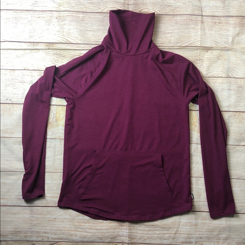 Eddie‎ Bauer Active Funnel Neck Maroon Turtleneck Sweatshirt